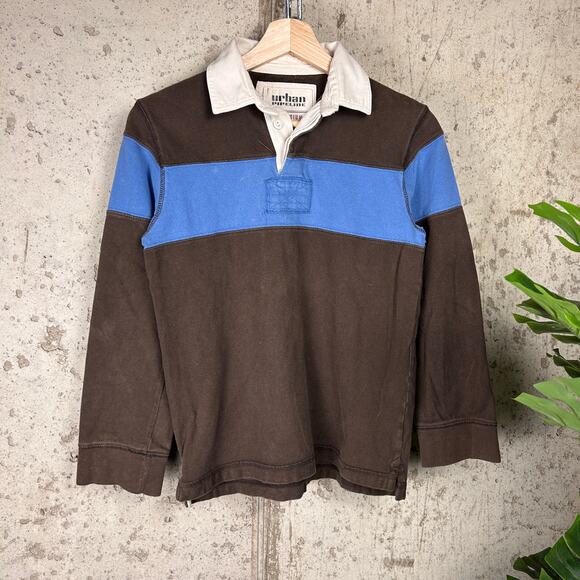 Urban Pipeline Skate Two Tone Rugby Collar Youth M Y2K Shirt - Picture 1 of 4